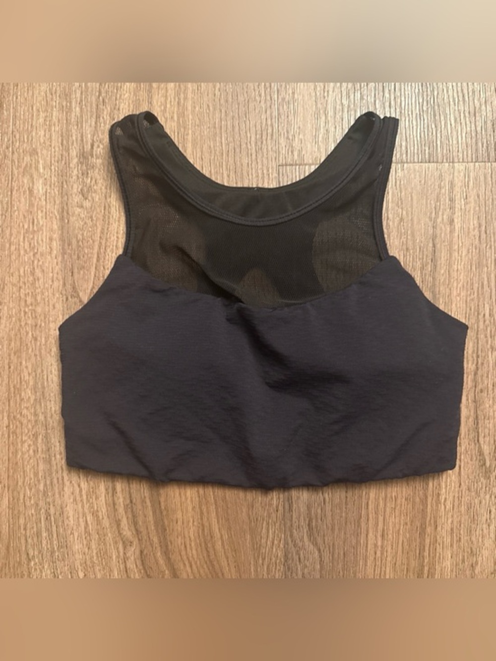 Lululemon Black and navy Mesh-front Sports Bra size small